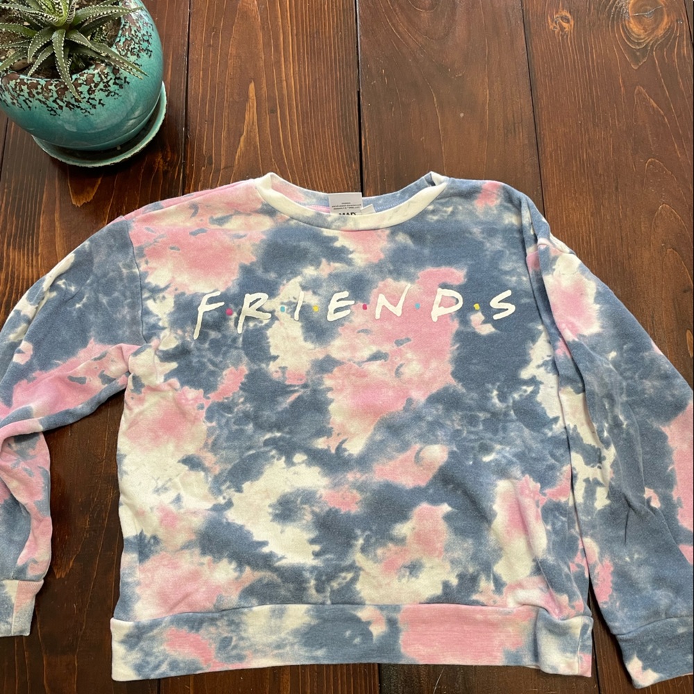 Girls Tie dye FRIENDS cropped sweatshirt
